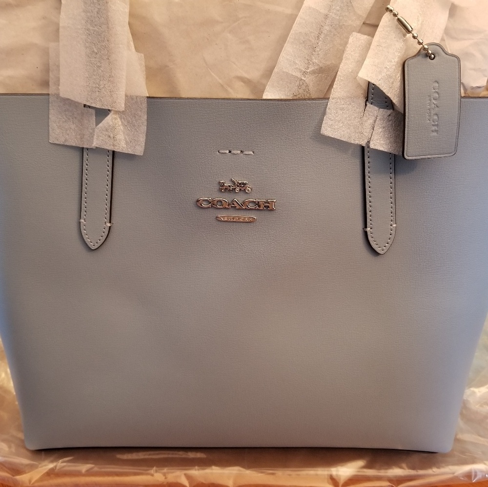 Coach Avenue Tote CORNFLOWER/METALLIC MIDNIGHT NIP
